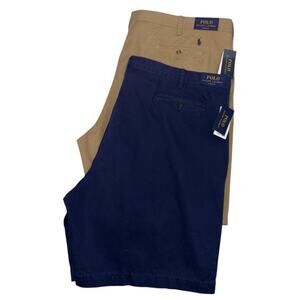 Polo Ralph Lauren Men’s Shorts Lot 2 Classic Fit Chino Blue Tan 50B NWT